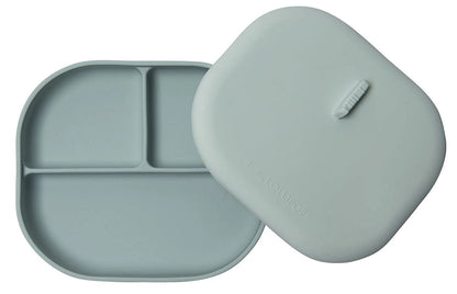 Loulou Lollipop Silicone Divided Plate with Lid - Born To Be Wild - Blue - DPL-BLU