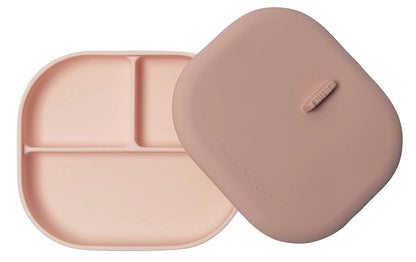 Loulou Lollipop Silicone Divided Plate with Lid - Born To Be Wild - Blush Pink - DPL-BPK