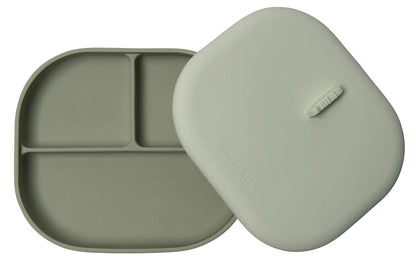 Loulou Lollipop Silicone Divided Plate with Lid - Born To Be Wild - Sage - DPL-SAG
