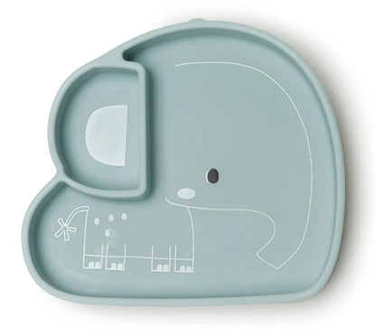 Loulou Lollipop Silicone Snack Plate - Born to be Wild - Elephant - SPL-003-BLU