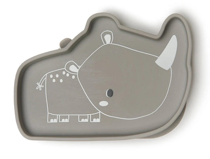 Loulou Lollipop Silicone Snack Plate - Born to be Wild - Rhino - SPL-007-SGR