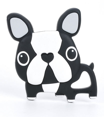 Loulou Lollipop Silicone Teether - Boston Terrier Black - DOGBLK
