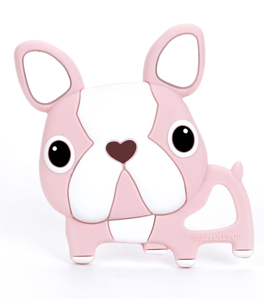 Loulou Lollipop Silicone Teether - Boston Terrier Pink - DOGPK