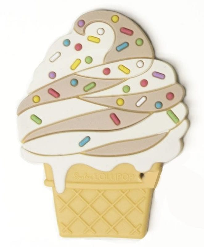 Loulou Lollipop Silicone Teether - Ice Cream/Chocolate Swirl - ICECHOCO