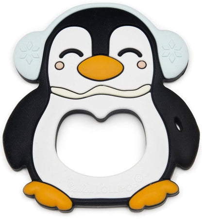 Loulou Lollipop Silicone Teether - Peguin/Black - PENBLK