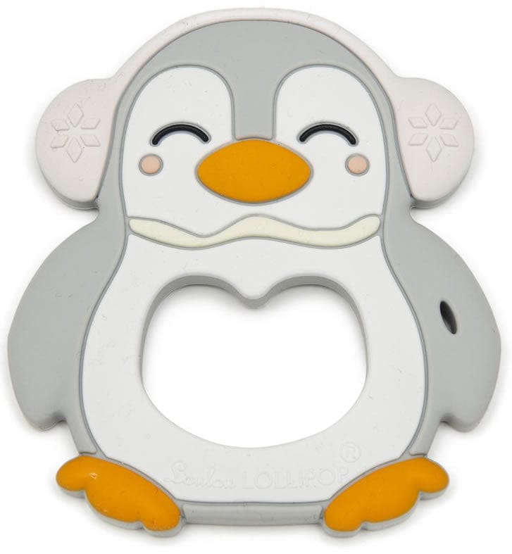 Loulou Lollipop Silicone Teether - Peguin/Grey - PENGRY