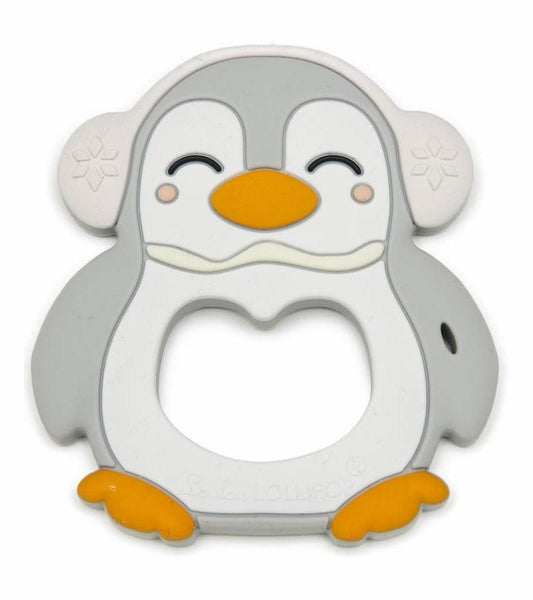 Loulou Lollipop Silicone Teether - Peguin/Grey - PENGRY