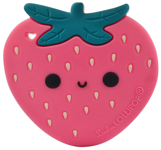 Loulou Lollipop Silicone Teether - Strawberry - STRBERRY