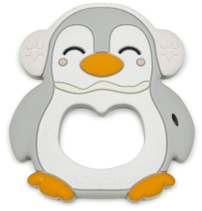 Loulou Lollipop Silicone Teether with Clip - Penguin - PENGRYSET