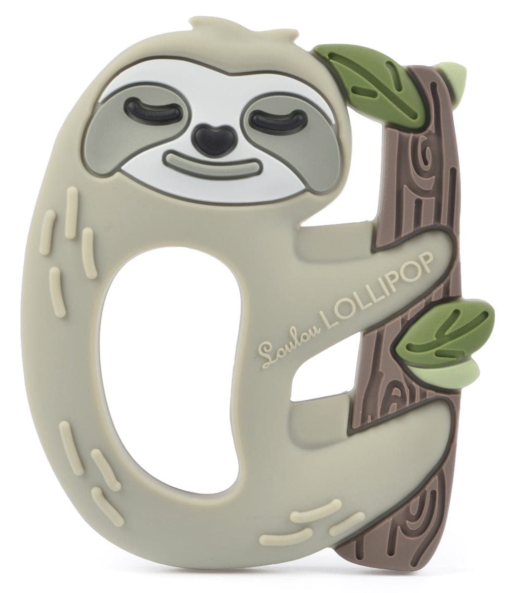 Loulou Lollipop Silicone Teether with Clip - Sloth - SLOTHSET