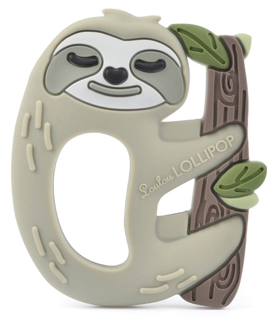 Loulou Lollipop Silicone Teether with Clip - Sloth - SLOTHSET