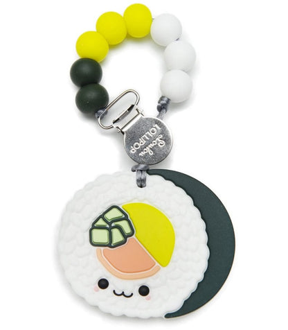Loulou Lollipop Silicone Teether with Clip - Sushi Roll - ROLLSET