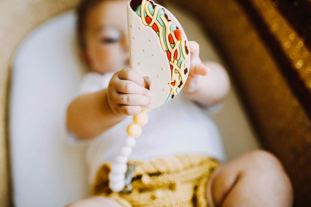 Loulou Lollipop Silicone Teether with Clip - Taco - TACOSET