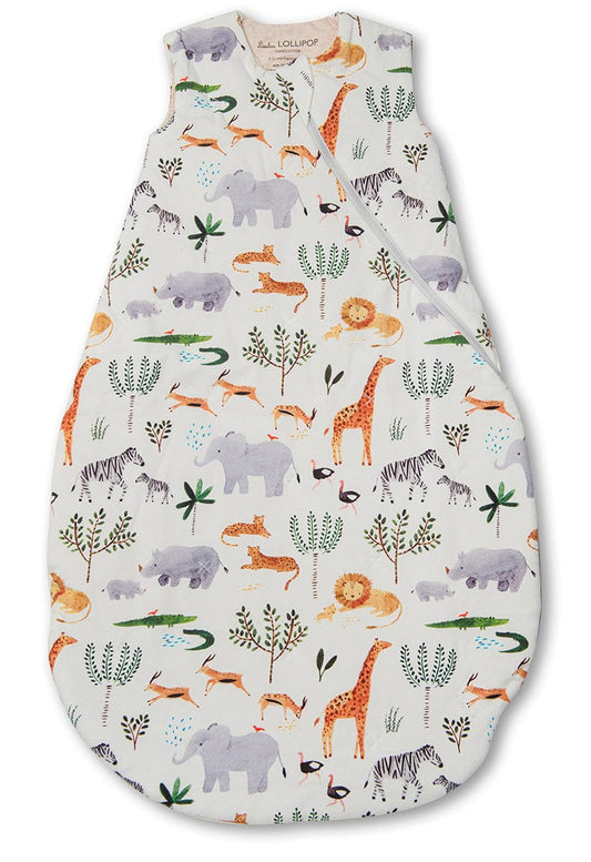 Loulou Lollipop SS23 TENCEL Sleep Bag 1.0 Tog - Safari Jungle (0-6 M) - BA9004U.SAF.7