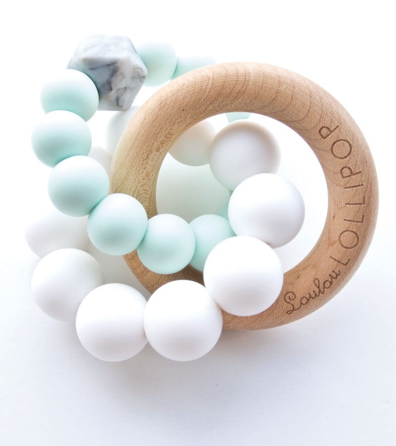 Loulou Lollipop Trinity Wood + Silicone Teether - Mint - TRINITY-MINT