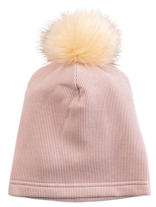 Loulou Lollipop Waffle Pom Pom Hat, 12-24 Months - Blush Pink - BA7001U-BLP-8