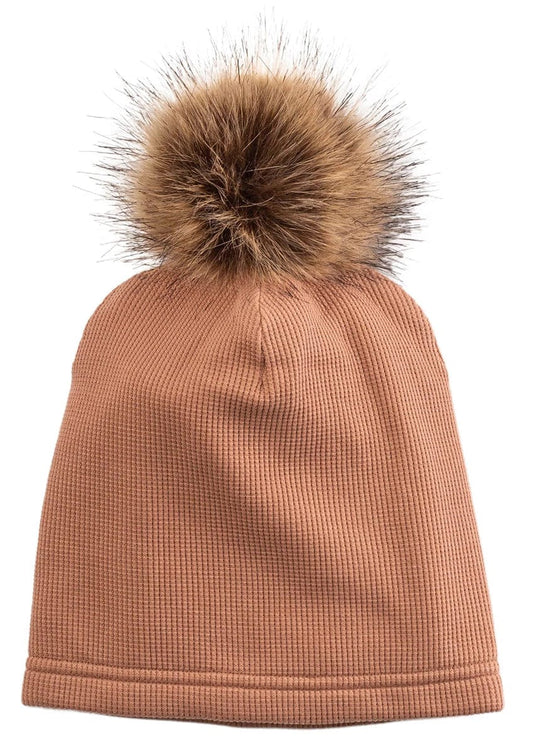 Loulou Lollipop Waffle Pom Pom Hat, 12-24 Months - Cinnamon - BA7001U-CIN-8