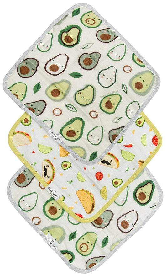 Loulou Lollipop Washcloth 3-Piece Set - Avocado - WASHAVO