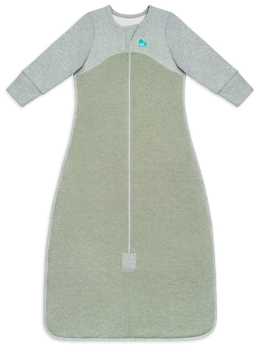 Love To Dream Long Sleeve Sleep Bag Organic Cotton Fleece Mild, 18-36 M - Olive Marl - L31-19-001-OLV-18-36M