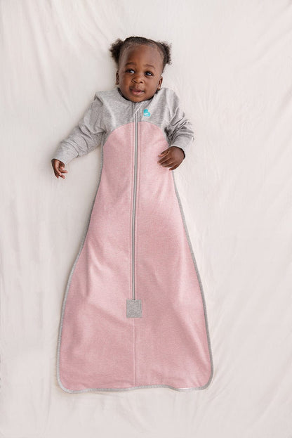 Love To Dream Long Sleeve Sleep Bag Organic Cotton Fleece Mild, 6-18 M - Dusty Pink Marl - L31-19-001-DPK-6-18M