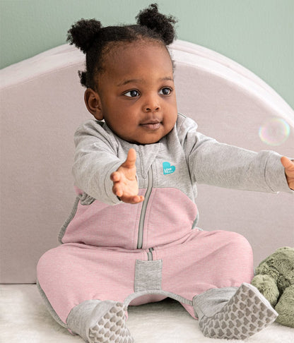 Love To Dream Long Sleeve Sleep Suit Organic Cotton Mild, 12-24 M - Dusty Pink - L41-19-001-DPK-12-24M