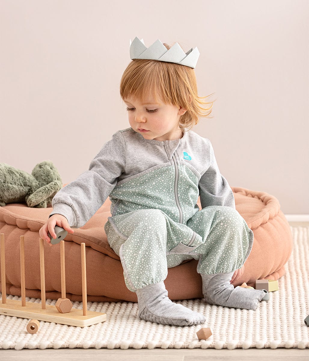 Love To Dream Long Sleeve Sleep Suit Original Cotton Moderate, 12-24 M - Stardust Olive - L41-01-242-OLV-12-24M