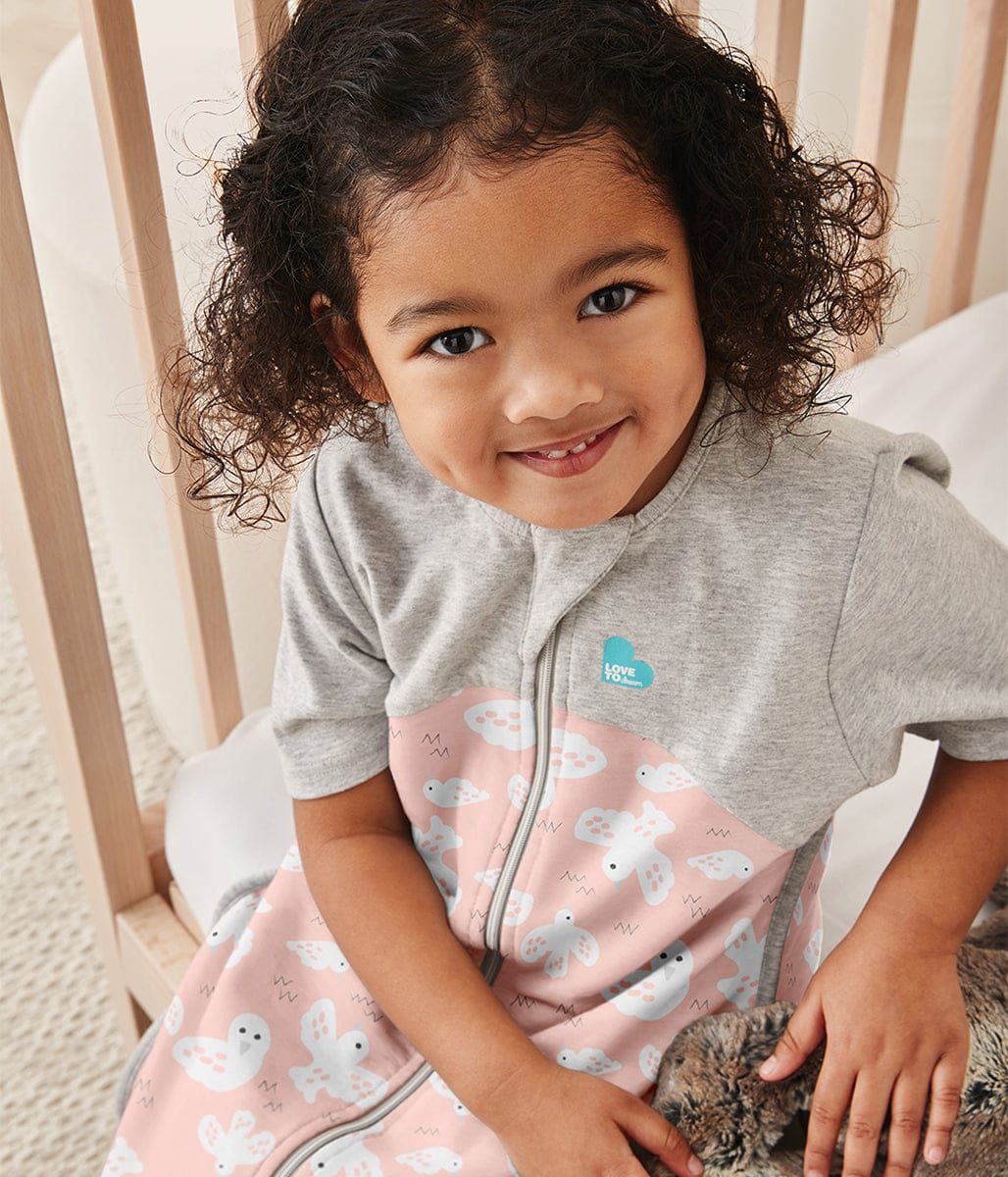 Love To Dream Short Sleeve Sleep Bag Organic Cotton Mild, 18-36 M - Doves Dusty Pink - L30-19-250-DPK-18-36M