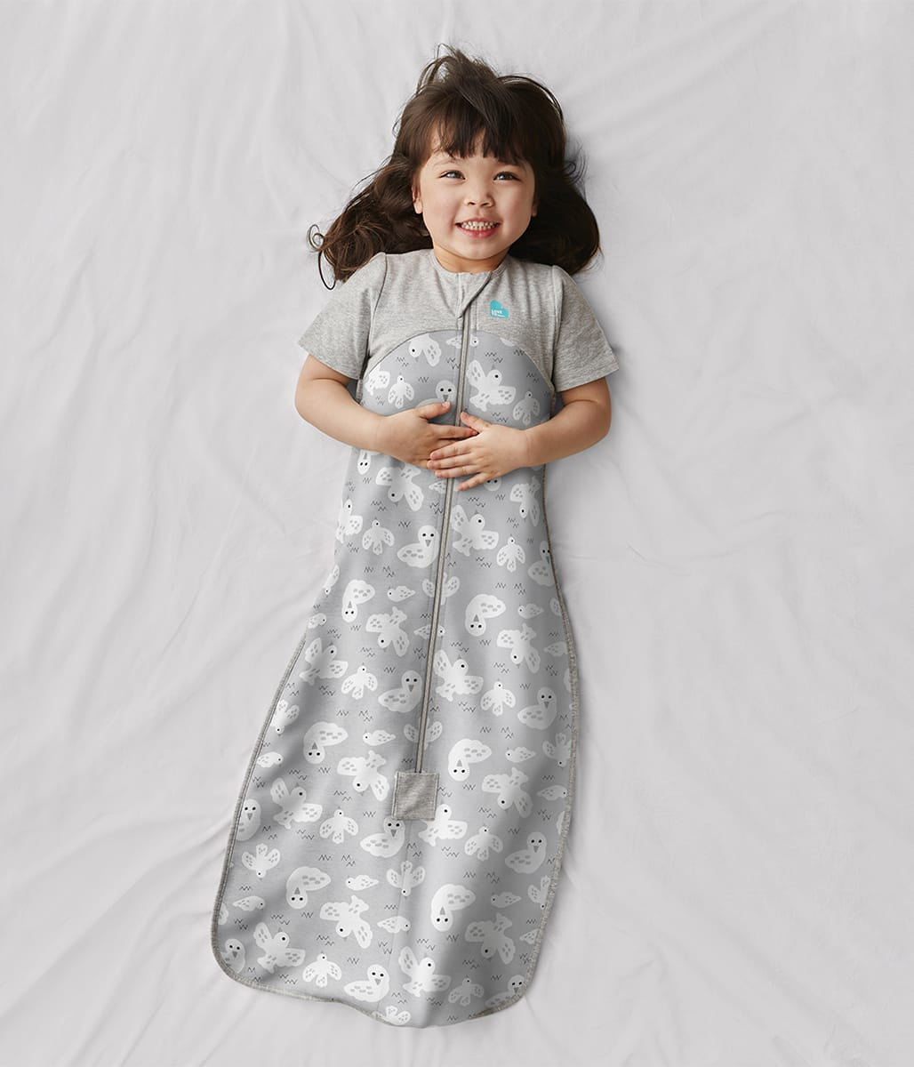 Love To Dream Short Sleeve Sleep Bag Organic Cotton Mild, 18-36 M - Doves Grey - L30-19-250-GRY-18-36M