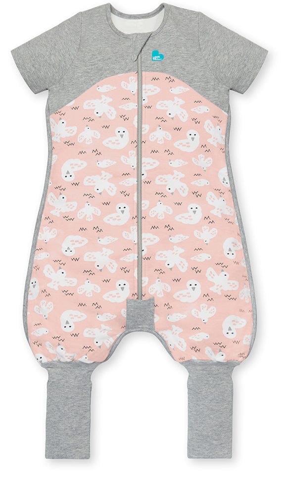 Love To Dream Short Sleeve Sleep Suit Organic Cotton Mild, 6-12 M - Doves Dusty Pink - L40-19-250-DPK-6M