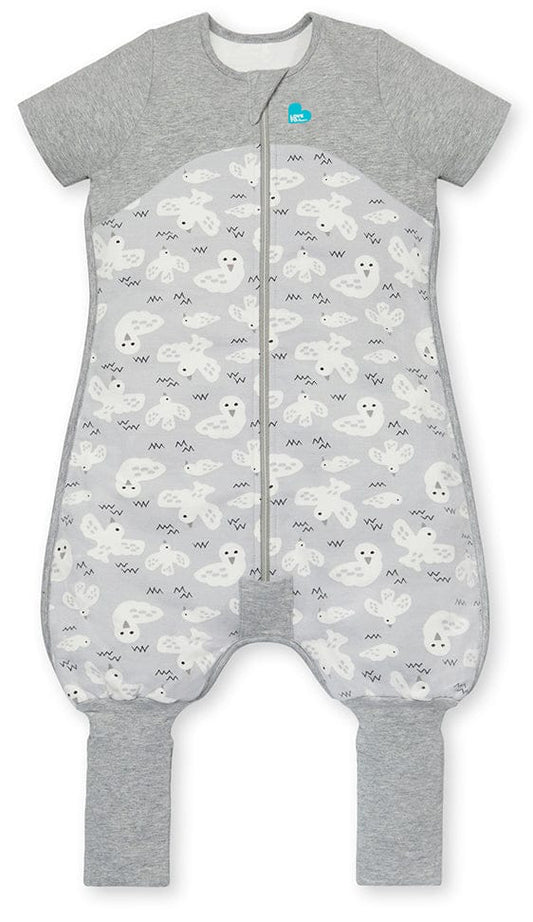 Love To Dream Short Sleeve Sleep Suit Organic Cotton Mild, 6-12 M - Doves Grey - L40-19-250-GRY-6M
