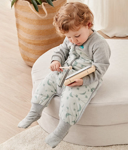 Love To Dream Sleep Suit Quilted Cotton 2.5 TOG, 6-12 M - Moonlight Olive - L40-29-266-OLV-6-12M