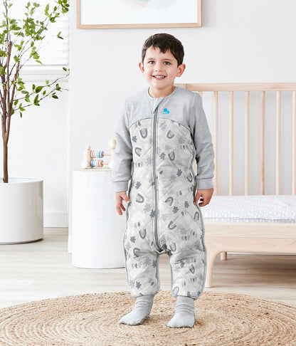 Love To Dream Sleep Suit Quilted Organic Cotton/Merino Wool 2.5 TOG, 12-24 M - Rain to Rainbow Grey - L40-20-221-GRY-12M