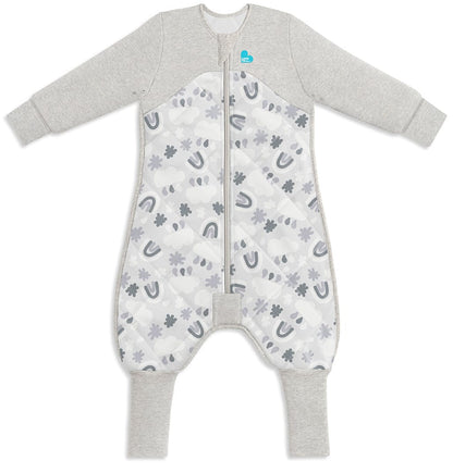 Love To Dream Sleep Suit Quilted Organic Cotton/Merino Wool 2.5 TOG, 12-24 M - Rain to Rainbow Grey - L40-20-221-GRY-12M