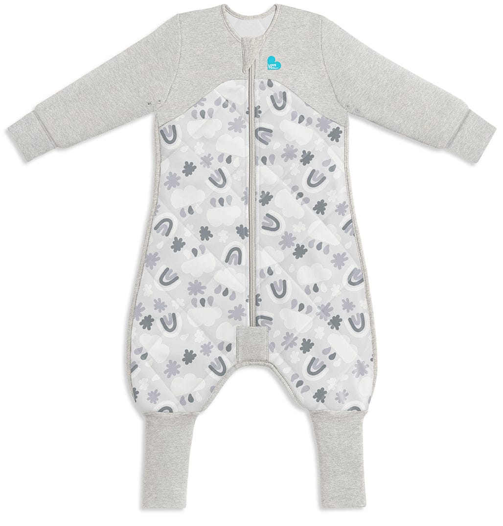 Love To Dream Sleep Suit Quilted Organic Cotton/Merino Wool 2.5 TOG, 6-12 M - Rain to Rainbow Grey - L40-20-221-GRY-6M