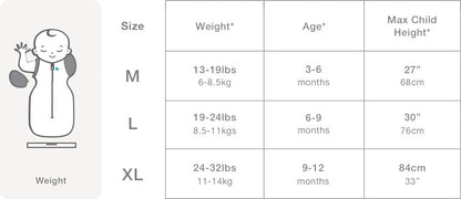Love To Dream Swaddle UP Designer Collection Hip Harness Quilted Cotton 2.5 TOG, Medium - Happy Hats White - L24-29-263-WHT-M