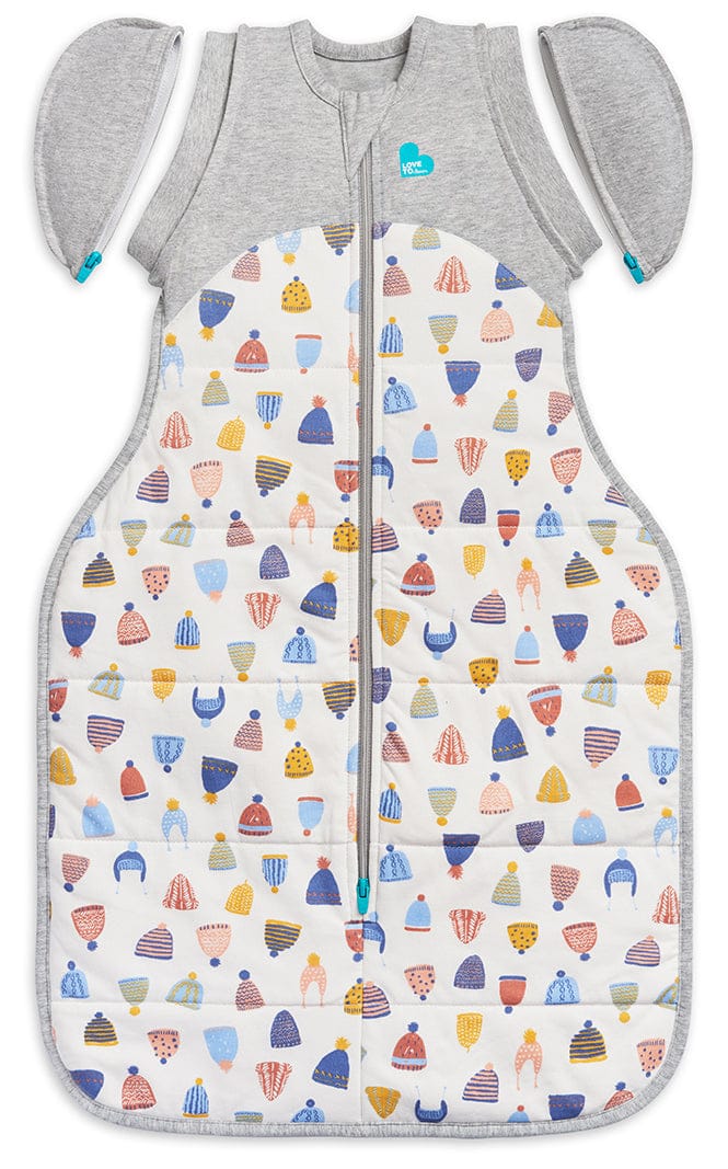 Love To Dream Swaddle UP Designer Collection Transition Bag Quilted Cotton 2.5 TOG, Large - Happy Hats White - L20-29-263-WHT-L