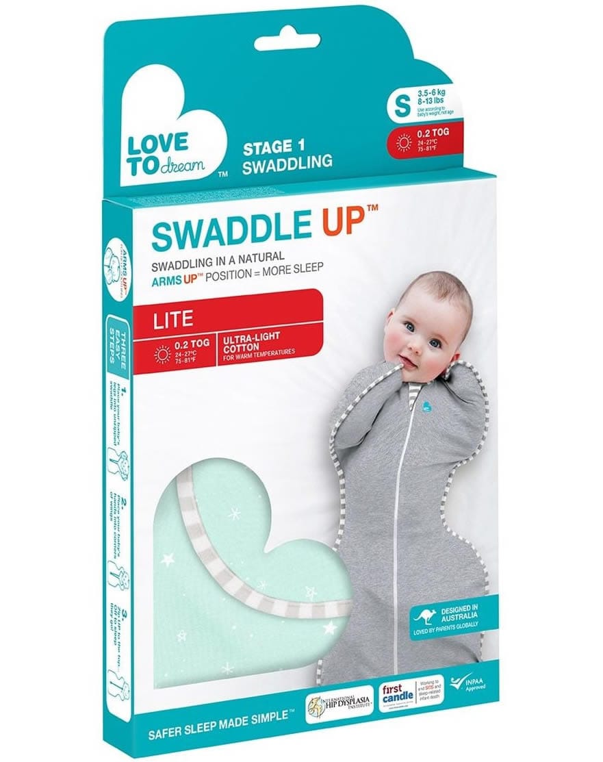 Love to Dream Swaddle UP Lite, Small - Mint Stars - 16-30107