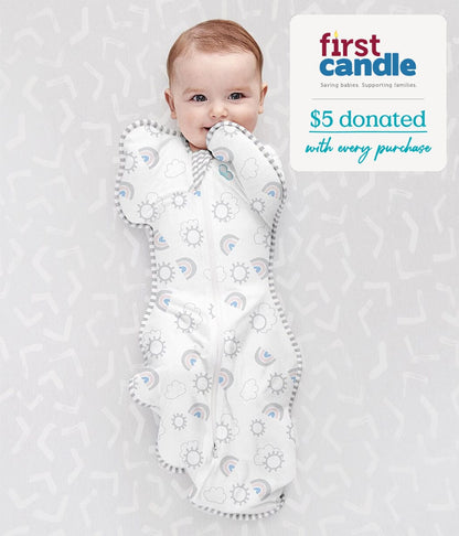 Love To Dream Swaddle UP Original 1.0 TOG, Newborn - Rainbow White - L10-01-208-RAI-NB