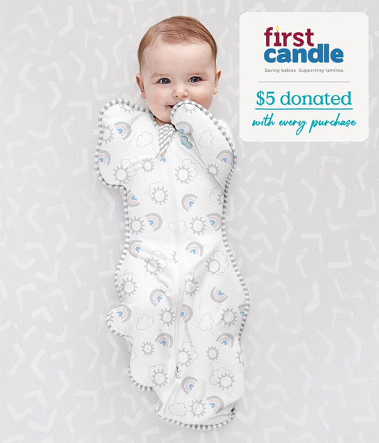 Love To Dream Swaddle UP Original 1.0 TOG, Newborn - Rainbow White - L10-01-208-RAI-NB