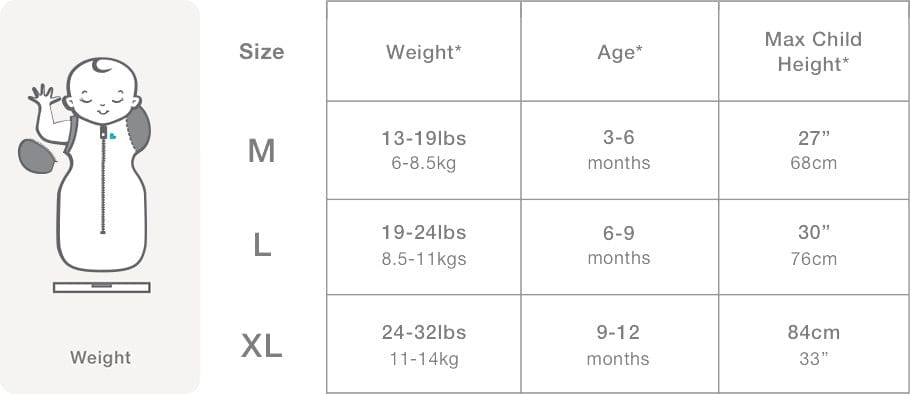 Love To Dream Swaddle UP Transition Suit Original 1.0 TOG, Medium - Grey - L25-01-002-GRY-M