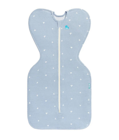 Love To Dream Swaddle UP Vicscose from Bamboo 1.0 TOG, Newborn - Mist Blue Boats - L10-09-350-MST-NB
