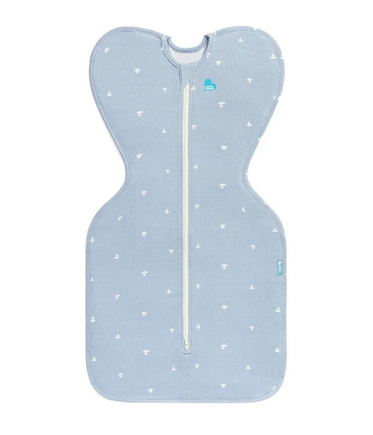 Love To Dream Swaddle UP Vicscose from Bamboo 1.0 TOG, Newborn - Mist Blue Boats - L10-09-350-MST-NB