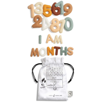 Lucy Darling Monthly Milestone Felt Letters - Neutral - FL002M12