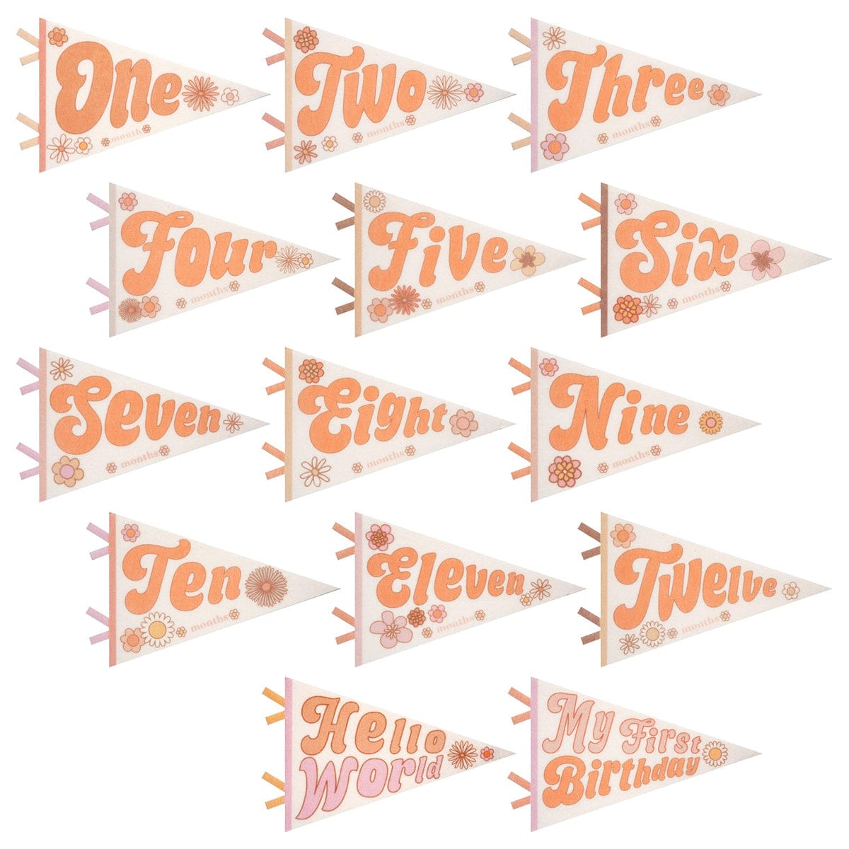 Lucy Darling Petit Milestone Pennant - Flower Child - PP005M12