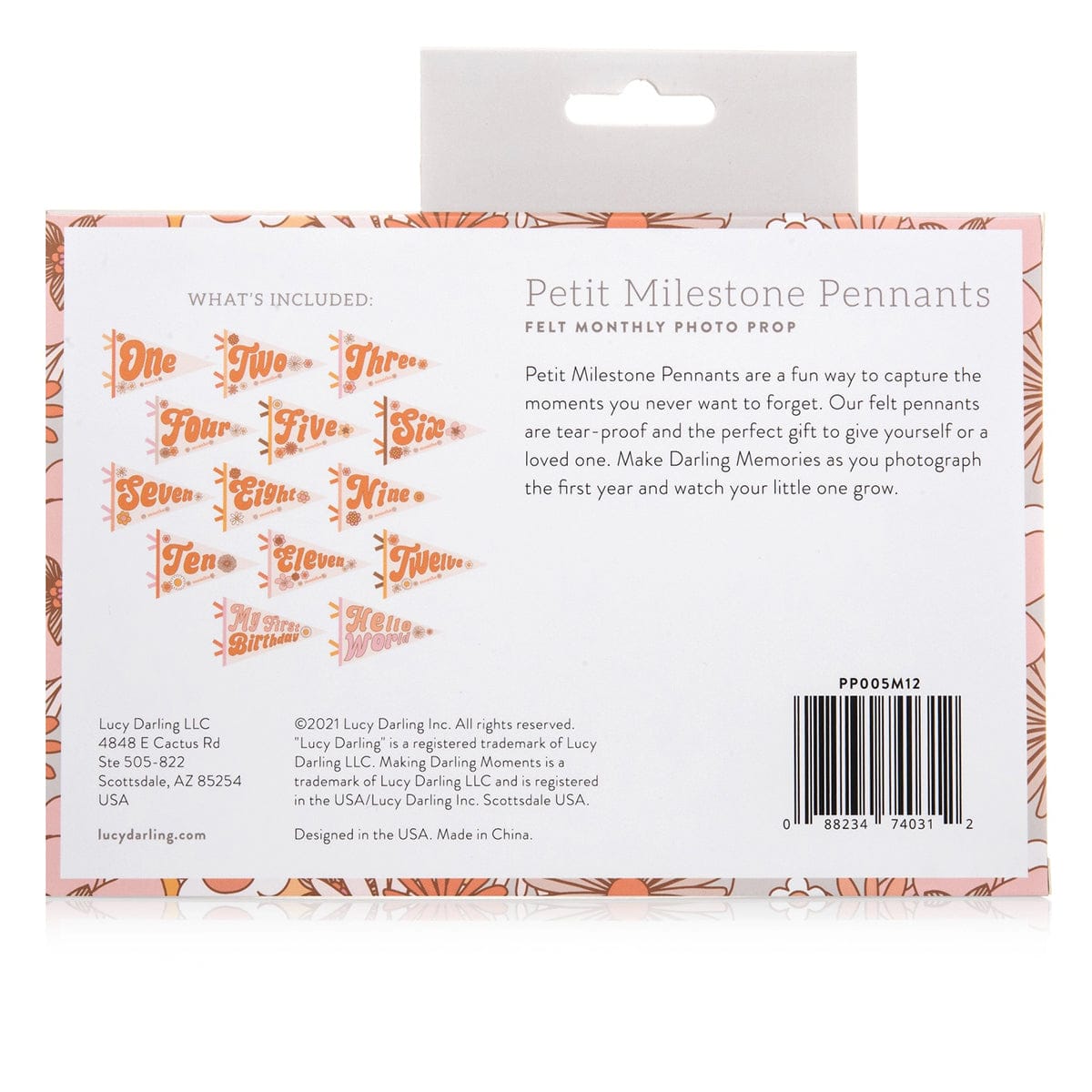 Lucy Darling Petit Milestone Pennant - Flower Child - PP005M12