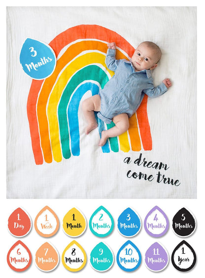 Lulujo Baby's First Year Blanket & Cards Set - A Dream Come True - LJ585