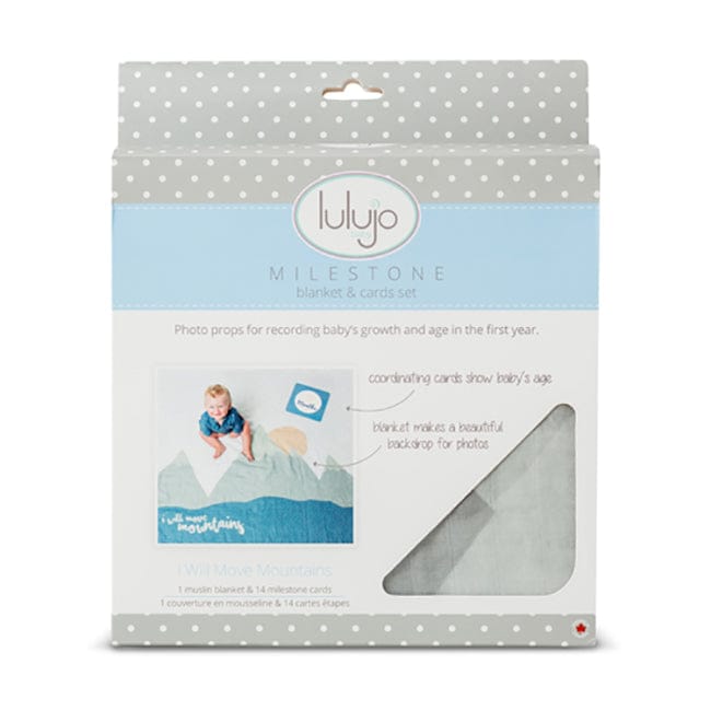 Lulujo Baby's First Year Blanket & Cards Set - I Will Move Mountains - LJ582