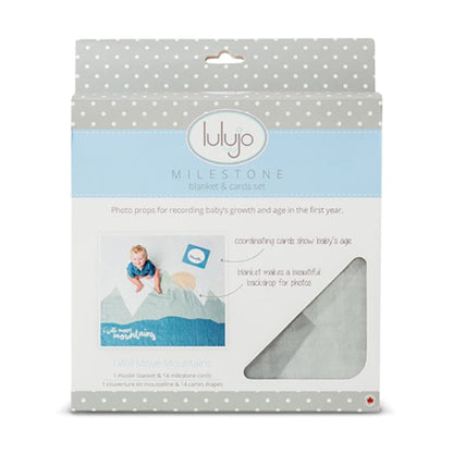 Lulujo Baby's First Year Blanket & Cards Set - I Will Move Mountains - LJ582