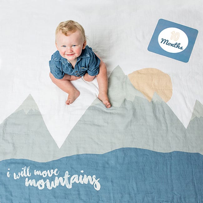 Lulujo Baby's First Year Blanket & Cards Set - I Will Move Mountains - LJ582