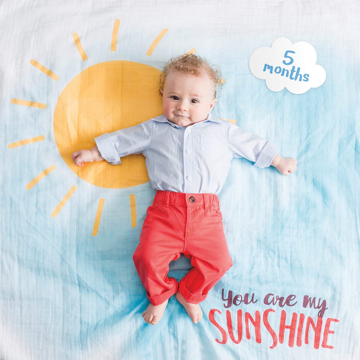 Lulujo Baby's First Year Blanket & Cards Set - You Are My Sunshine - LJ588